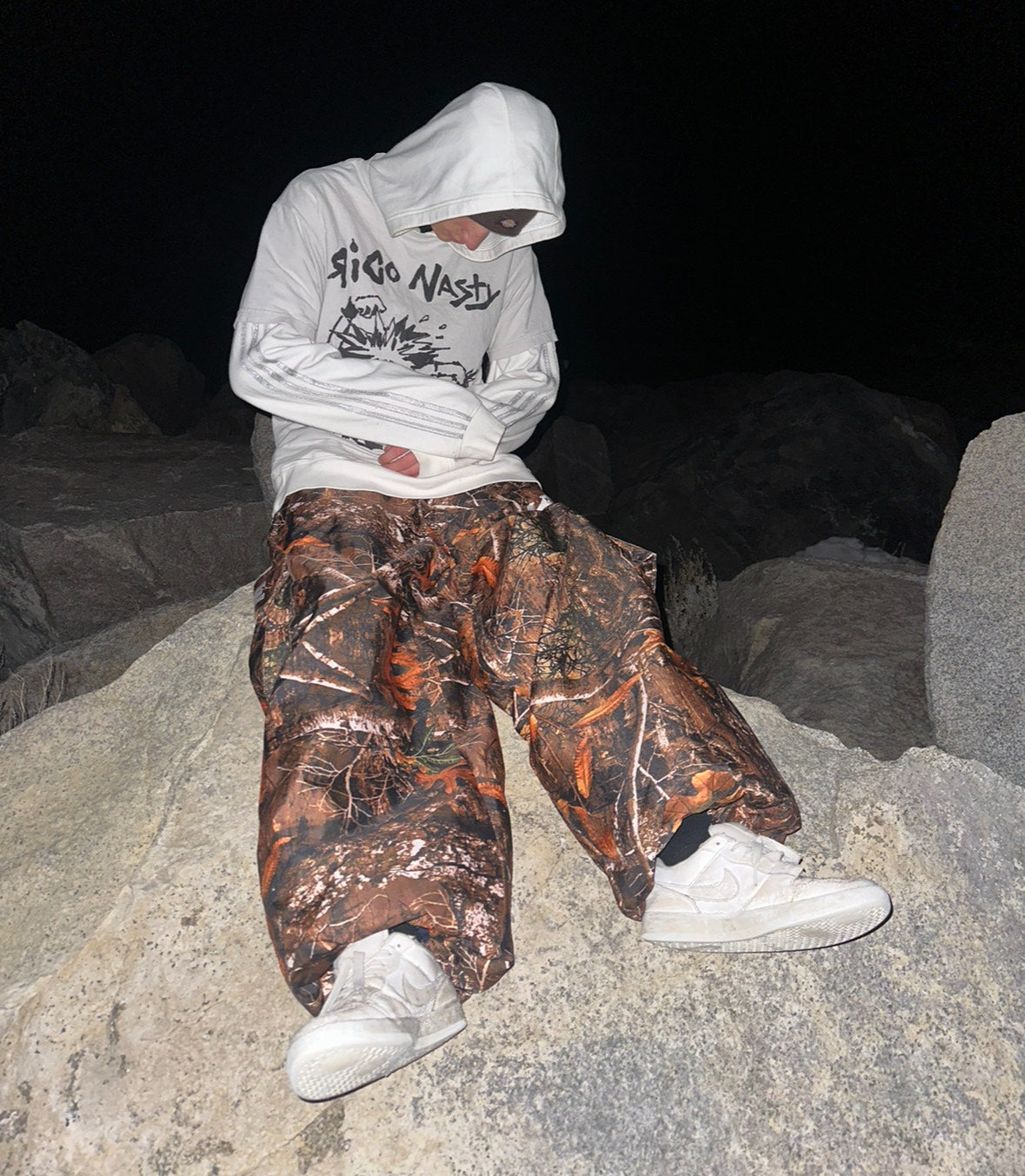 White CORTEX Baggy Snow Pants